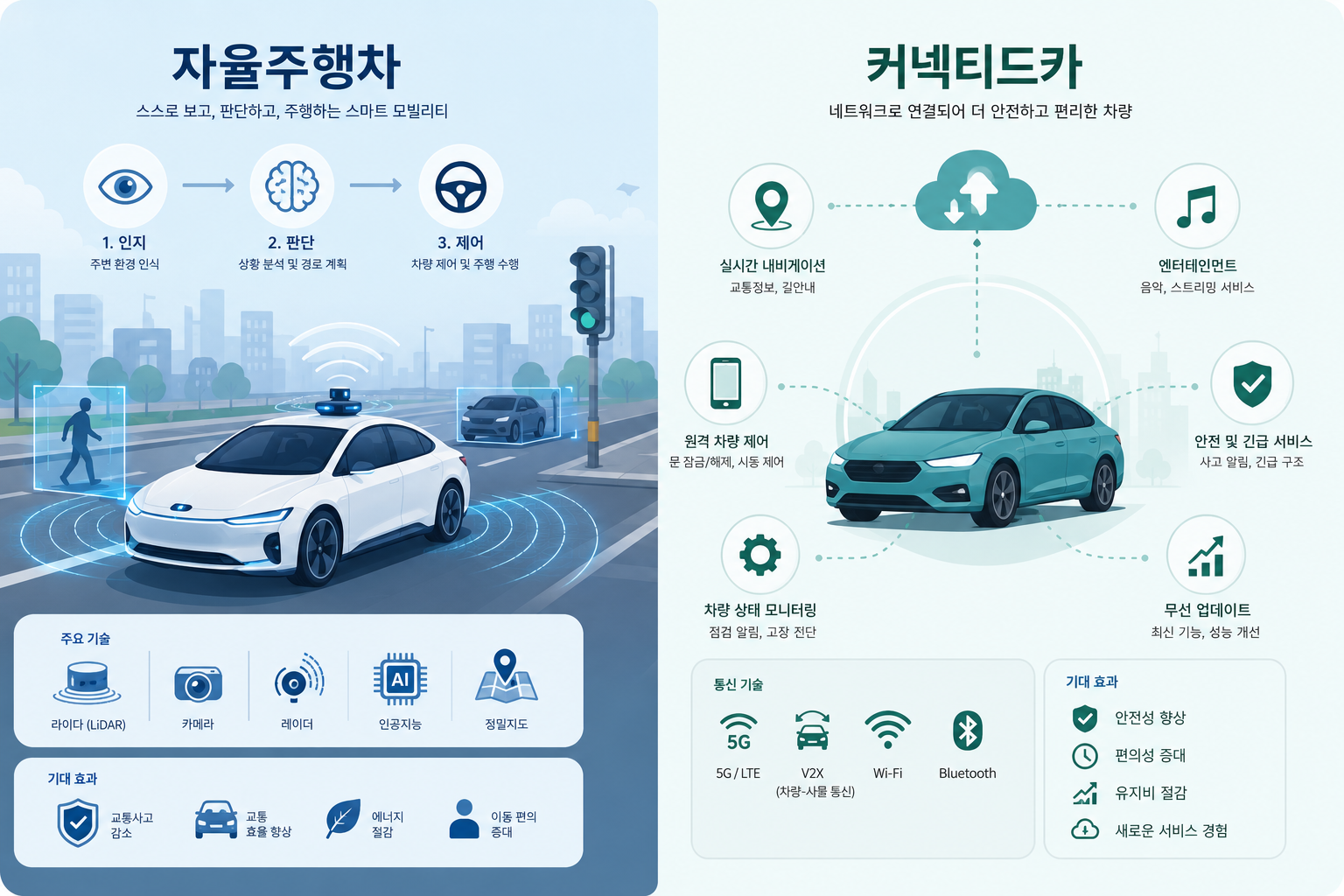 자율주행차와 커넥티드카 포스터