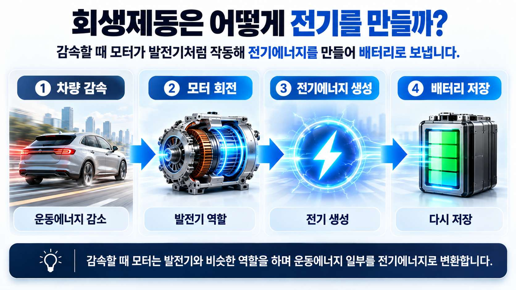 회생제동은 어떻게 전기를 만들까? 단계별 에너지 전환 과정